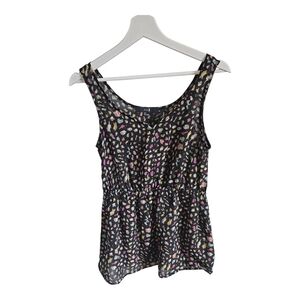 XXI Chic Black Sleeveless Top with Pink and Cream Accents